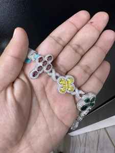 กำไลข้อมือโมอิสซาไนต์ VVS ชุบทอง 14K เงินสเตอร์ลิง ทรงบริลเลียนท์ ตัวเรือนแบบกรงเล็บ ทำด้วยมือ ผ่านการทดสอบเพชร สำหรับผู้หญิง - Product Image 2