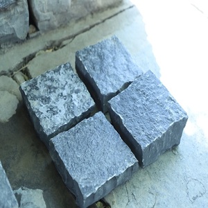 Black Limestone Cobble Handcut Durable Cube Outdoor Paving Driveway Pathway <b>Landscaping</b> Garden Flooring Blocks Natural Split - Product Image 1