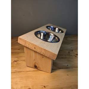 Rustic Handmade <b>Wooden</b> Dog <b>Bowl</b> Eco-Friendly Pet Feeding <b>Bowl</b> - Product Image 2