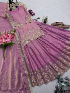 Elegant New Arrivals Latest Fashion Elegant Wedding <b>Party</b> Wear <b>Top</b> Lehenga Set Designer soft silk Wedding Wear Outfit - Product Image 4