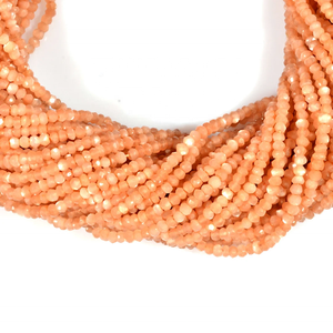 Cuentas facetadas de piedra lunar de melocotón natural de calidad AAA, 3.5 mm, 13 pulgadas, para la fabricación de joyas - Product Image 3
