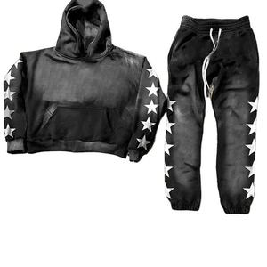 Conjunto Deportivo Personalizado para Hombre, Sudadera con Capucha y Pantalones Deportivos Oversize con Hombros Caídos, 100% Algodón, Tallas Grandes, Lavado Ácido - Product Image 3