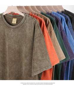 Camisetas Extra Grandes de Algodón Grueso para Hombre, Estampado Gráfico de Alta Calidad, Camiseta Marrón con Lavado Ácido para Hombre - Product Image 2