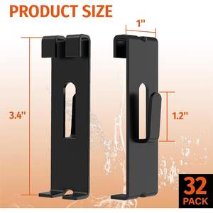 HUHOLE 32 crochets noirs pour grille murale, en plastique durable, fixation murale, capacité jusqu'à 9,9 lb - Product Image 5