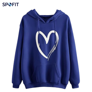 Nouveau Hoodie Femme Hiver 2026 Style Imprimé Cœur Respirant Haute Qualité Léger Tissu Polyester Coton Coupe Classique - Product Image 1