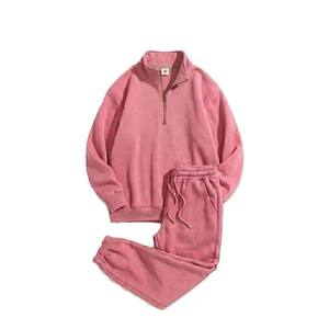 Wholesale Price Winter Streetwear Tracksuit Hooded Drawstring <b>Jacket</b> Jogger Set Reversible Lightweight Breathable Unisex - Product Image 6