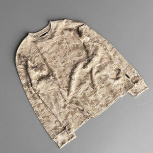 2026 <b>Men</b> Distressed Camo Thermal <b>Long</b> <b>Sleeve</b> Shirt Waffle Knit Woodland Arctic Camo Boxy Fit Grunge Streetwear Layering <b>Top</b> OEM - Product Image 1
