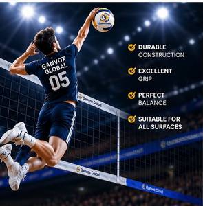 ลูกวอลเลย์บอลหนัง PU PVC ไส้บิวทิล เย็บด้วยเครื่องจักร น้ำหนักเบา สำหรับฝึกซ้อมและแข่งขัน สีเหลืองน้ำเงิน ผลิตจากวัสดุรีไซเคิล - Product Image 3