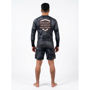 เสื้อรัดรูปแขนยาวพรีเมียมสำหรับผู้ชาย พิมพ์ลายแบบ Sublimation สำหรับ BJJ No Gi Grappling เสื้อผ้าสตรีทแวร์แบบกำหนดเอง สำหรับ MMA ผลิตแบบ OEM จากเมืองเซียลคอต - Product Image 2