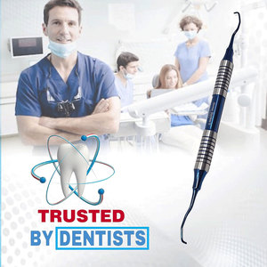 Curettes de Gracey 11/12 manuelles en acier inoxydable avec pointes en titane bleu et manche creux – Détartreurs parodontaux pour l'hygiène buccale - Product Image 4