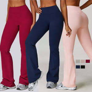 Wholesale Brush High-Waist Yoga Pants Flare <b>Flared</b> Bootcut Yoga <b>Leggings</b> for Athletic Running Breathable Gym Flare <b>Leggings</b> - Product Image 2