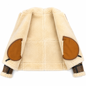 Custom <b>Men's</b> Genuine Sheepskin <b>Shearling</b> Winter Leather <b>Jacket</b> Sherpa Fur Lined Eco-Friendly Windproof Cozy Casual Zipper - Product Image 3