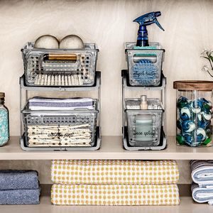 2-Tier Under Cabinet <b>Storage</b> Organizer with Pull Sliding <b>Drawers</b> for Kitchen Cleaning Supplies Sponges Bottles Undersink <b>Storage</b> - Product Image 5