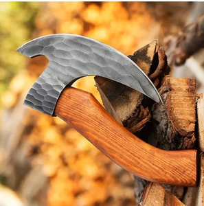 Couteau à pizza en acier au carbone forgé à la main, manche en bois, lame forgée à la main sur mesure LEGACY BLADES LB-PC-09, antidérapant, durable - Product Image 2