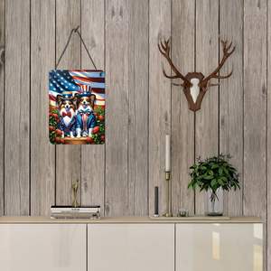 All American Papillon Wall Door Hanging Prints Aluminio Metal Cocina Wall Bar Baño Placa Multicolor 12x16 Placa frontal - Product Image 3
