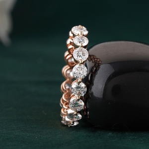 2.51 CT Round Lab Grown Diamond Eternity Band 14K Rose Gold Shared Prong Elegant Diamond <b>Rings</b> - Product Image 2