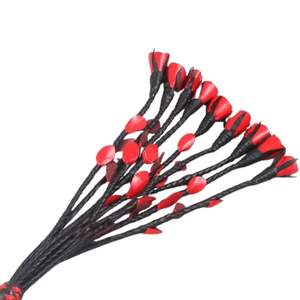 Sheep Skin Flogger with Steel Buckle 3.5cm Width Comfortable Grip and Long Flowing Strands - Product Image 4