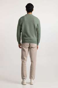 Suéter de Punto Informal de Negocios en Color Sólido |   Suéter de Cuello Redondo Ajustado para Hombre, Venta al Por Mayor Directa de Fábrica - Product Image 2