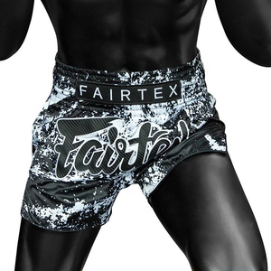 Shorts de boxe ajustés confortables 100 % polyester Fair Tex, élastiques, séchage rapide, anti-rétrécissement, logo avant, arts martiaux, MMA, grappling - Product Image 5
