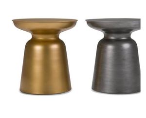Table d'appoint moderne en fer bicolore artisanale avec base en forme de sablier pour le mobilier de salon - Product Image 4