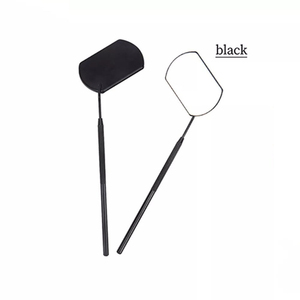 Ultra-Lightweight Matte Black Lip Shaped Eyelash Extension <b>Mirror</b> Balanced Stainless Steel Lash Tech Inspection Tools - Product Image 1