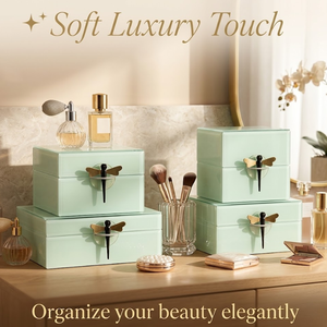 Elegant Decorative <b>Glass</b> Box Set with Modern Artistic Design Stylish Storage Solution for Bedroom Living Room and Office Decor - Product Image 3