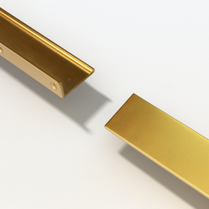 Tirador Moderno Minimalista en Forma de L de Aluminio con Borde Dorado Cepillado para Armarios de Dormitorio, Cajones de Cocina y Muebles de Guardarropa - Product Image 5