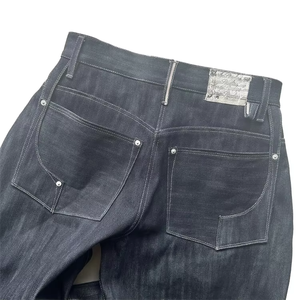 Custom Denim Manufacturer Raw Selvedge Straight-leg High Street Breathable Light Wash Mid Waist Casual Woven Denim <b>Jeans</b> Men - Product Image 2