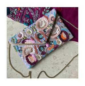 Bolso de mano de estilo bohemio para mujer, bolso de mano de compras de noche con cuentas personalizadas, bandolera de verano para playa de La India, bordado Afghani - Product Image 2