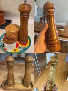 Ensemble moulin à sel et à poivre en bois d'acacia de 8 pouces, écologique, fonctionnement manuel, moulin à épices en vrac, modèle ZF23424, Inde, Z/F GLOBAL EXPORT - Product Image 6