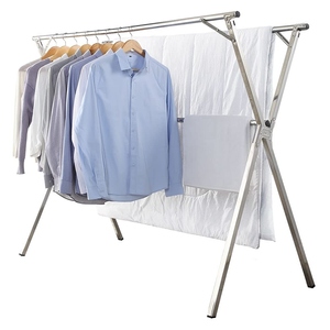 Modern design steel clothes drying rack x-frame folding laundry indoor outdoor portable drying stand customization available - Product Image 1