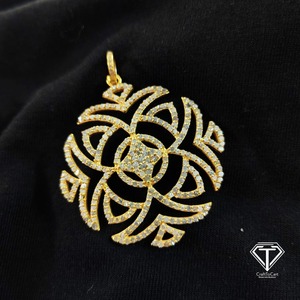 Colgante de Flor de Plata 925 Chapado en Oro Sólido de 18K, Lujoso y Brillante, con Microincrustaciones de Diamantes de Corte Brillante, Unisex, para Uso Diario, 6g - Product Image 3