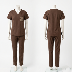 Uniforme Médico de Alta Calidad, 190 GSM, Poliéster y Spandex, Color Negro, con Logotipo Personalizado por Transferencia Térmica - Product Image 3