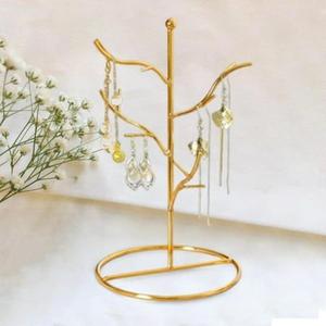 Abstract Tree Design <b>Decorative</b> Metal Jewelry Stand Black Coated Handcrafts Iron Wire Jewelry Holder Rack Table <b>Decor</b> - Product Image 2