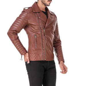 Chaqueta de Cuero Estilo Motero de Invierno Vintage para Hombre, Personalizada en Cuero de Oveja con Detalles Acolchados - Product Image 2