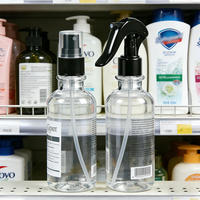 Pulvérisateur à pompe en plastique PET transparent de 270 ml (9 oz) pour coiffure, modèle E-1089, sérigraphié, vente en gros pour le nettoyage de l'eau