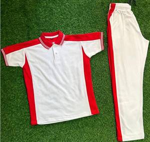 Survêtement scolaire sportif en coton 2 pièces avec logo personnalisé rouge et blanc, vert et noir en super poly pour étudiants et enfants - Product Image 1