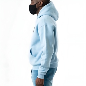 Sudadera con Capucha Azul Cielo Dream Text, Estilo Urbano Minimalista, Sudadera Informal de Mezcla de Algodón, Logotipo Personalizado OEM ODM - Product Image 3