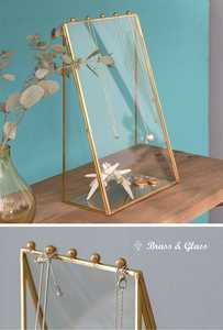 กล่องเก็บเครื่องประดับแก้วสีทองพร้อมโครงโลหะ กล่องโชว์ใสพร้อมลิ้นชักสำหรับเก็บสร้อยคอ แหวน ใช้สำหรับโต๊ะเครื่องแป้ง - Product Image 6