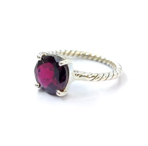 Deep Red Gemstone 925 <b>Silver</b> <b>Ring</b> (2.7 Grams) for Everyday Wear Best For Gift Minimalist Jewelry - Product Image 2