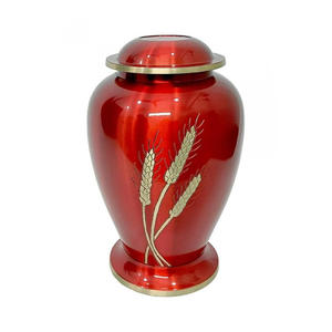 Urne funéraire décorative en laiton de style vintage pour cendres humaines avec couvercle - Product Image 3