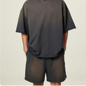 Ensemble T-shirt et short décontracté pour homme, personnalisable, uni, imprimé, effet vieilli, délavé à l'acide, motif léopard, coupe oversize, séchage rapide – Meilleures ventes - Product Image 6