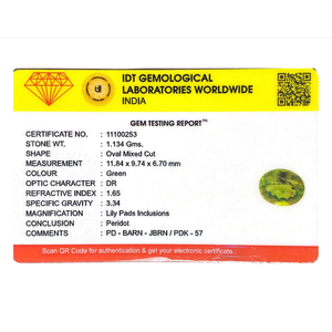 Natural Faceted Oval Peridot 5.67 Carat Loose Gemstone for Fine Jewelry - Product Image 4