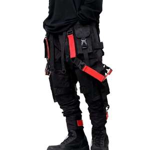 Pantalon cargo techwear pour homme, streetwear tactique, joggers hip hop, multi-poches, rubans, pantalon de jogging urbain cyberpunk, extérieur - Product Image 2