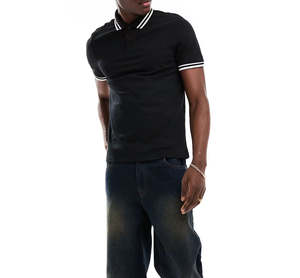 เสื้อโปโลผู้ชายขายส่งจากโรงงาน แบบกำหนดเอง แฟชั่น แห้งเร็ว ปกคอพับ คุณภาพสูง เรียบง่าย สบายๆ ผ้าฝ้าย - Product Image 4