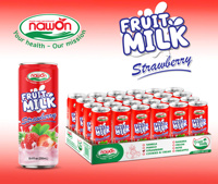 Nawon Fruit Melk Aardbei Smaak 250Ml Drank Gratis Monster Gratis Ontwerp Groothandel Fabriek In Vietnam Gmp Beste Kwaliteit Product