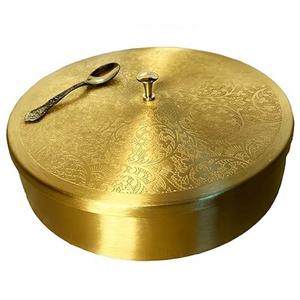 Boîte à épices vintage en laiton de haute qualité, finition martelée et polie, en laiton pur, pour la cuisine - Product Image 3