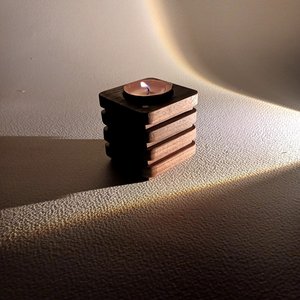 Handmade Acacia Wooden <b>Tealight</b> Candle <b>Holder</b> Solid Wood Accent Piece for Farmhouse and Rustic Interiors Design - Product Image 3