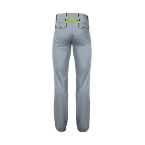 Pantalon de baseball pour adulte, couleur gris, bas ouvert, côtés rayés, longueur intégrale, 100% polyester, pantalon de baseball pour homme et jeune. - Product Image 2