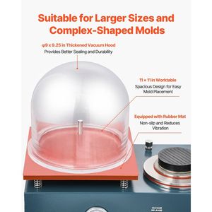 Macchina per microfusione sottovuoto da 290W con pompa da 3 CFM, campana a ventosa, comoda porta per iniezione olio, strumento di precisione per gioielleria - Product Image 5